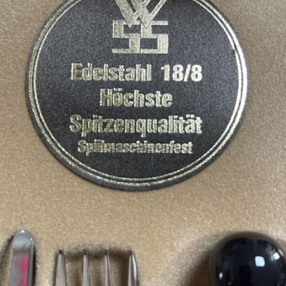 Edelstahl 18/8 Hochste Spitzenqualitat Stainless Flatware Pawn Cream Brown 23 pc - Picture 3 of 8